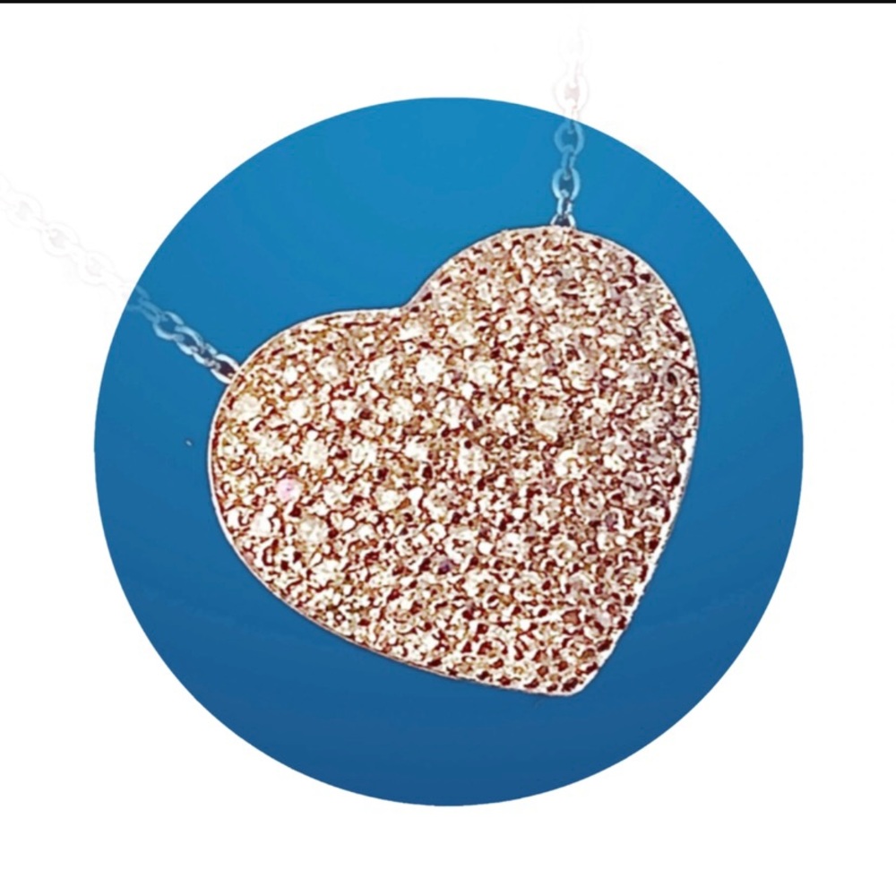 Elegant Heart Pendant Pave CZ 925SS